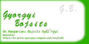 gyorgyi bojsits business card